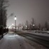 A bright snowy night