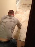 Brian working on our bathroom and kitchen